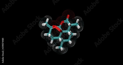 Artemisinin / qinghaosu, traditional Chinese medicine, antimalarial, 3D molecule photo