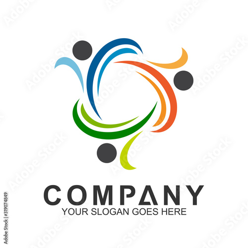 People Care Logo, Colorful logo vector