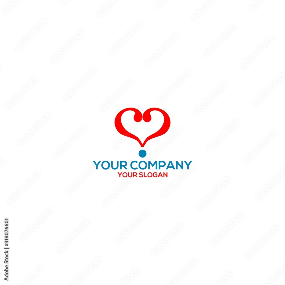Love Question Logo Design Vector
