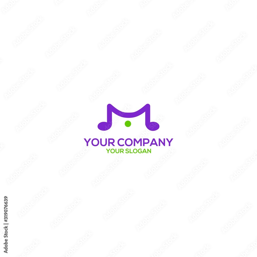 Obraz premium M Note Music Logo Design Vector