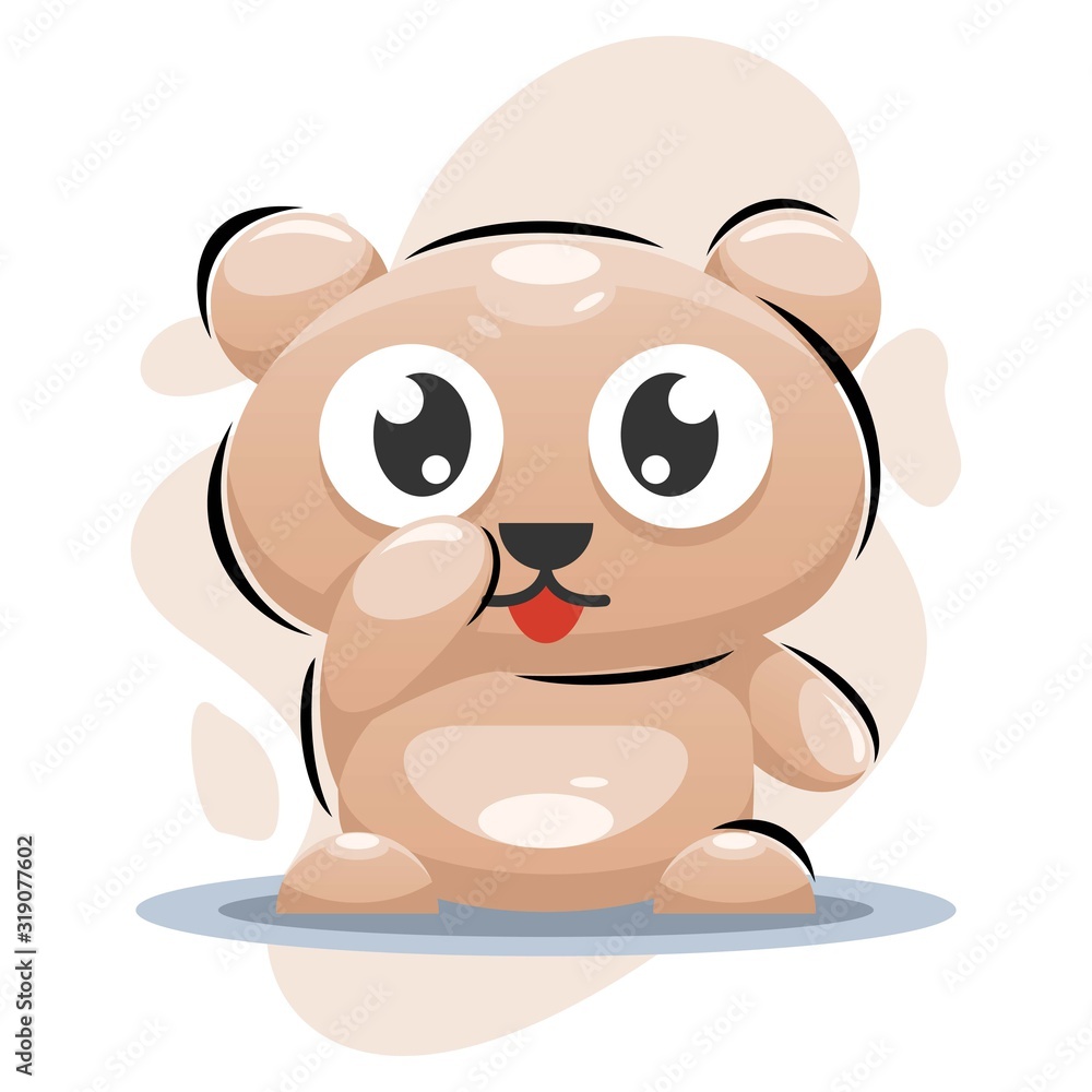 Fototapeta premium Cute Bear Mascot Cartoon Design Vector