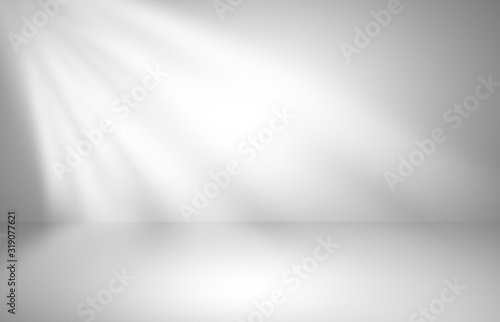 Abstract gray studio gradient wall and floor background in empty room with light