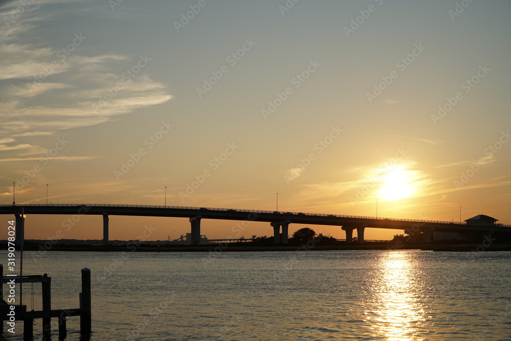 Sunset Over Bridge 