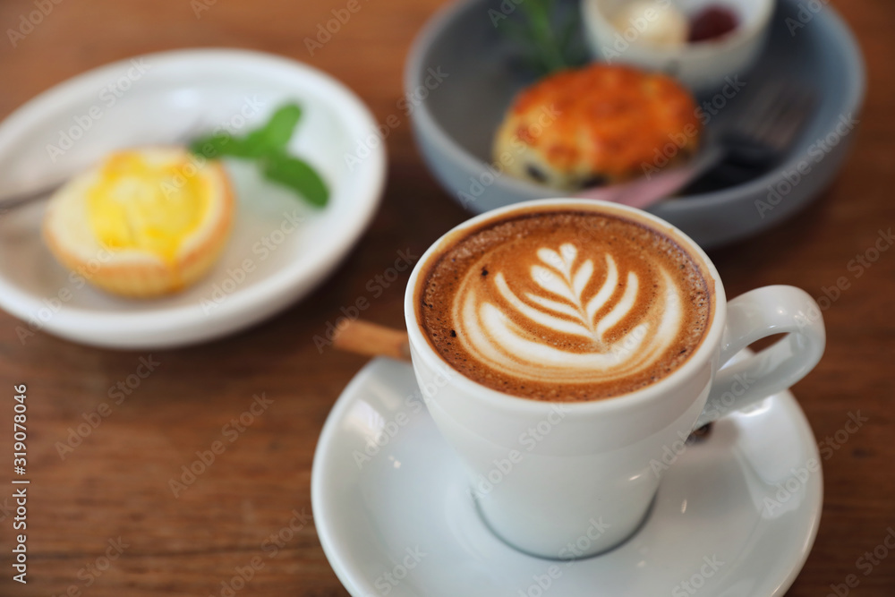 Coffee and Classic Scones and Lemon Tart with Cream Jam Coffee and Classic Scones and Lemon Tart with Cream Jam