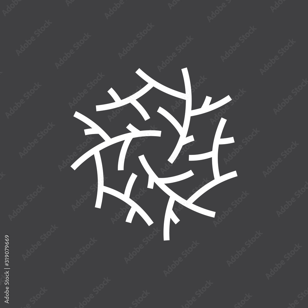 Flow trunk and leaf icon for element design symbol Flow trunk and leaf icon for element design symbol