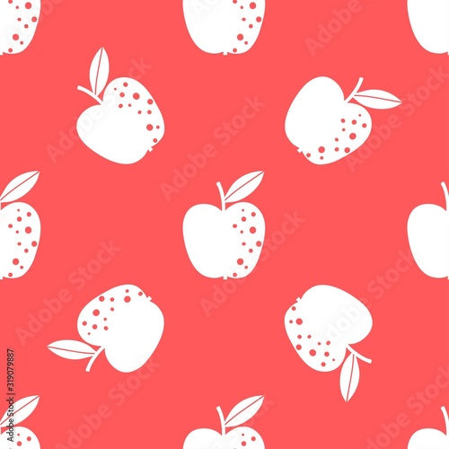 Apple pattern. Fruit seamless background or wallpaper. Repeated design great for kitchen and food digital paper, textile, fabric, decor, wrapping. Vintage surface