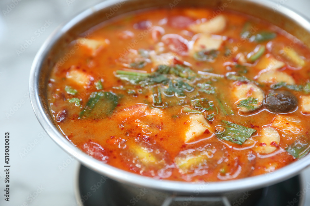 Tom Yum Goong Spicy Sour Soup Thai local food Tom Yum Goong Spicy Sour Soup Thai local food