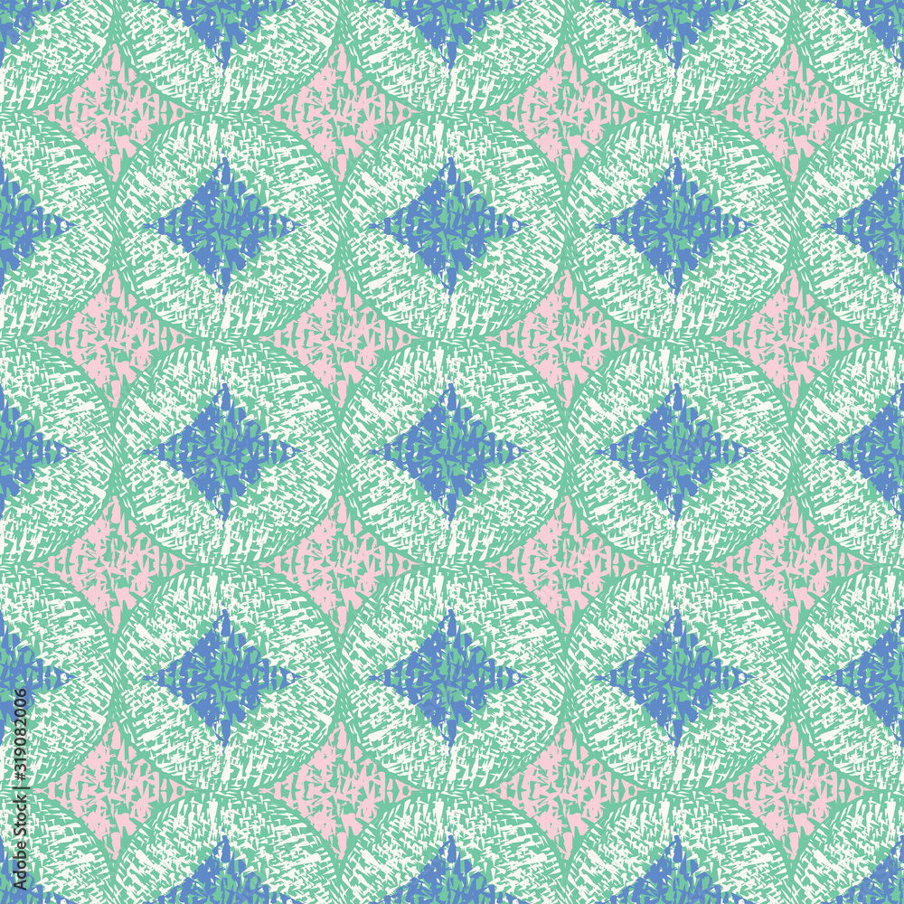 Abstract seamless pattern illustration of scribbled shapes in geometric layout. Abstract seamless pattern illustration of scribbled shapes in geometric layout.