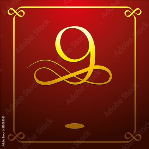 Classy Cursive Number 09
