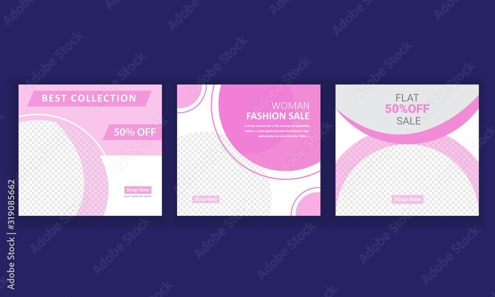 Naklejka premium Fashion sale instagram post template