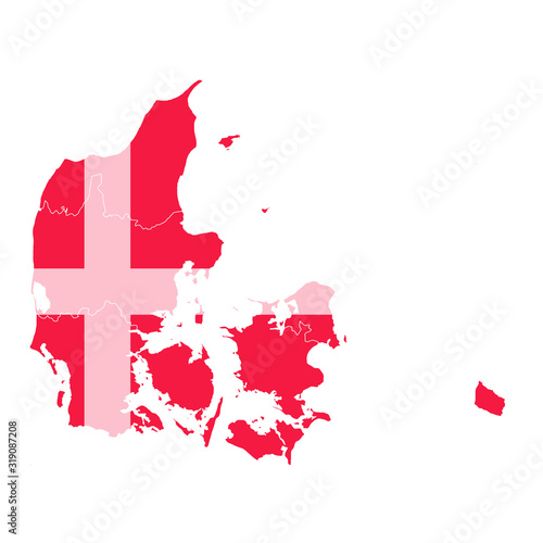 デンマーク　 国旗　地図　アイコン