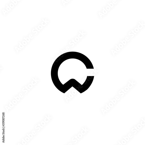 CW C W letter logo design template
