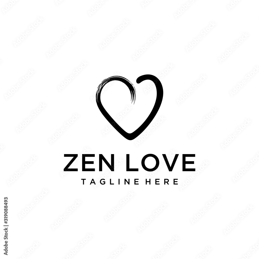  Illustration abstract Zen vector love brush strokes logo design