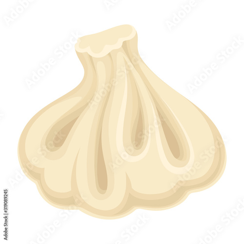 Semi Product Dumplings Isolated on White Background Vector Food Item