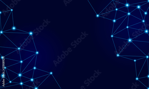 Geometric technology connection lines and dots background. Futuristic digital network concept.