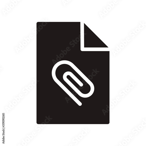 file attachment icon in trendy glyph style design. Vector graphic illustration. paper clip, attached file icon for website design, logo, and ui. Pixel perfect. EPS 10.