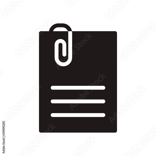 file attachment icon in trendy glyph style design. Vector graphic illustration. paper clip, attached file icon for website design, logo, and ui. Pixel perfect. EPS 10.