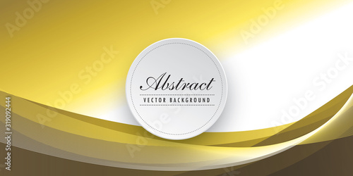 Abstract smooth color wave vector. Curve flow yellow motion illustration. Smoke design. Vector lines.