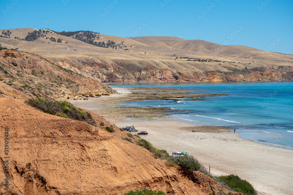 Sellicks Beach on the Fleurieu Peninsula on a bright sunny day in South Australia on January 29th 2020
