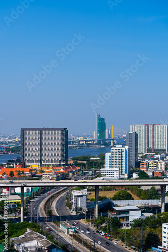 Bangkok city view and road, Thailand