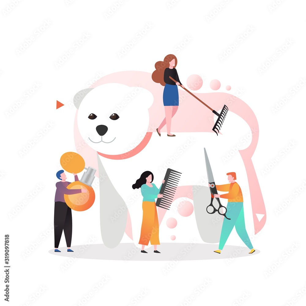 Fototapeta premium Animal care vector concept for web banner, website page
