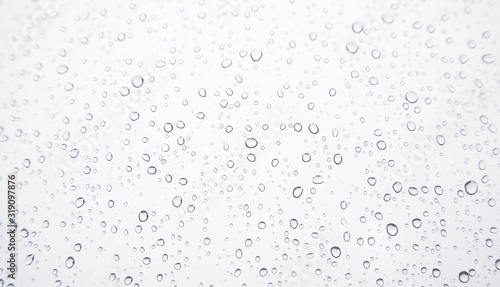  Water drops on glass. Rain drops. Background