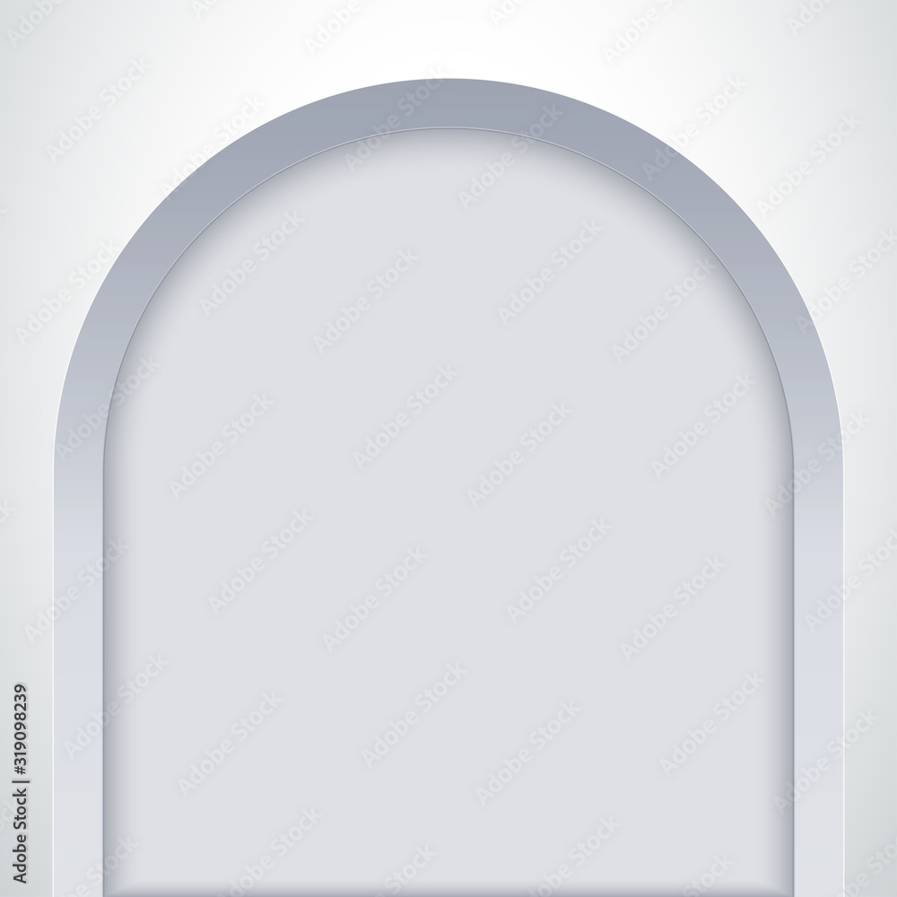 White arch niche. Recess in a wall in arch shaped . Editable Background Vector illustration. - obrazy, fototapety, plakaty 