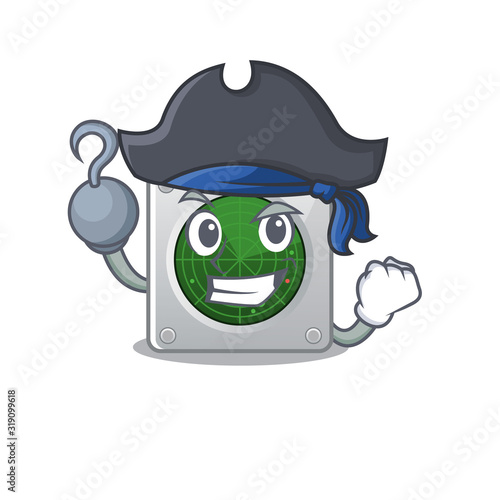 cool and funny radar cartoon style wearing hat
