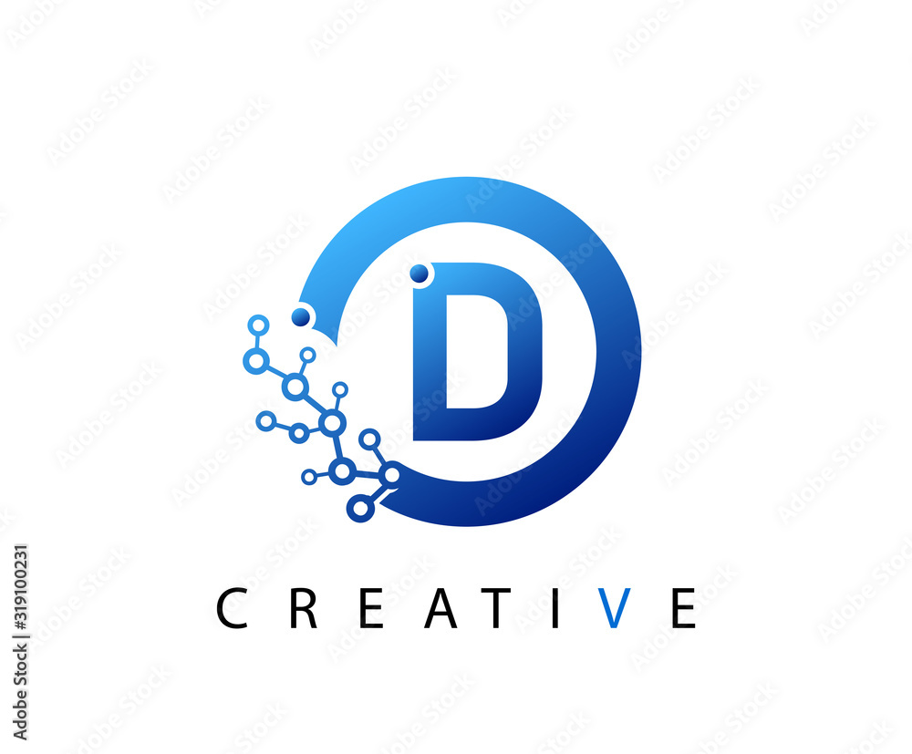 Circle D Letter Digital Network , abstract blue D technology logo design. Circle D Letter Digital Network , abstract blue D technology logo design.