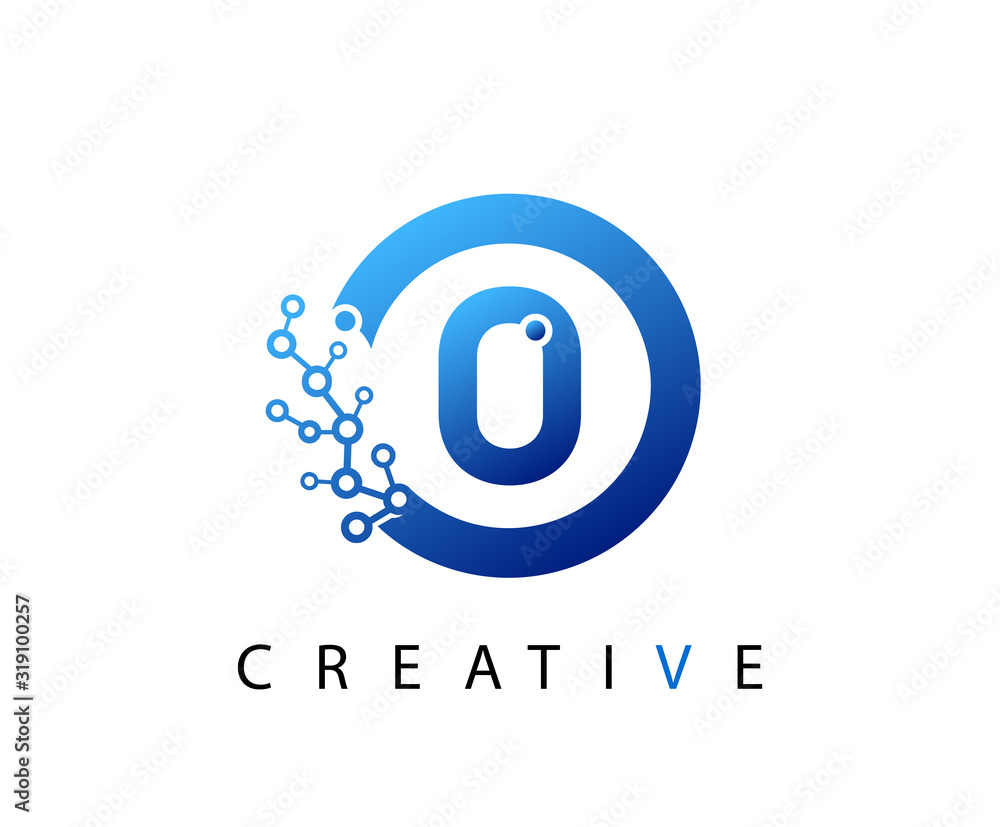 Circle O Letter Digital Network , abstract blue O technology logo design. Circle O Letter Digital Network , abstract blue O technology logo design.