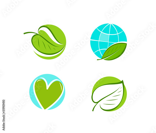 Leaf logo. Environment, ecology, nature icon or symbol. Vector