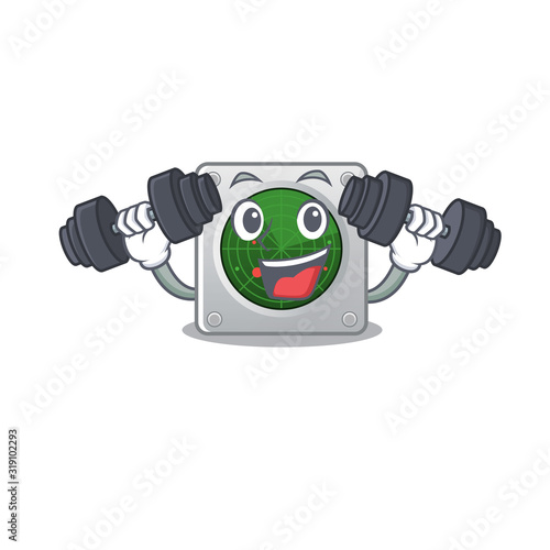 Sporty Fitness exercise radar with using barbells