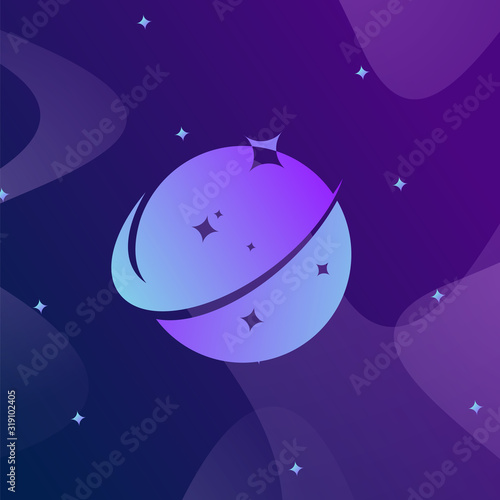 planet space, planet logo design with background