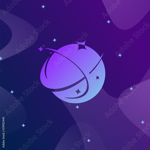 planet space, planet logo design with background