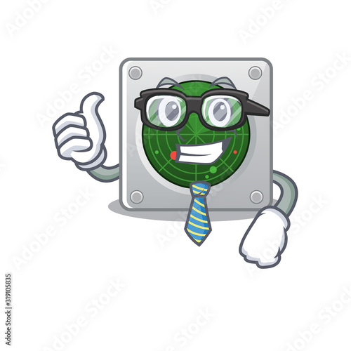 cartoon character of Businessman radar wearing glasses