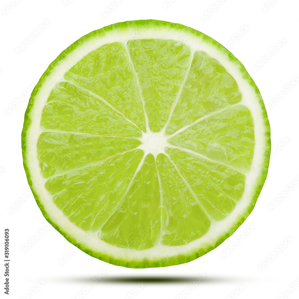 Fresh lime slice isolated on white with clipping path. Fresh lime slice isolated on white with clipping path.