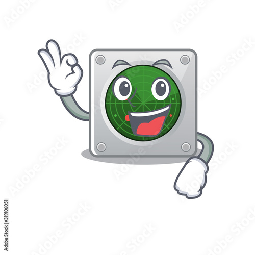 A picture of radar making an Okay gesture