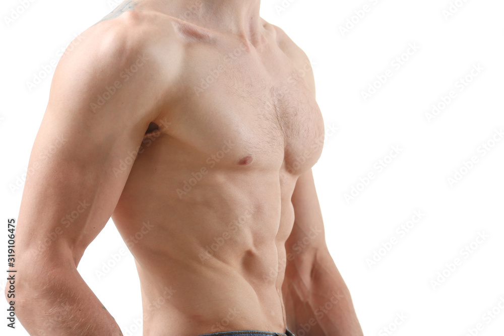 Strong male press thanks to diet and constant training Strong male press thanks to diet and constant training