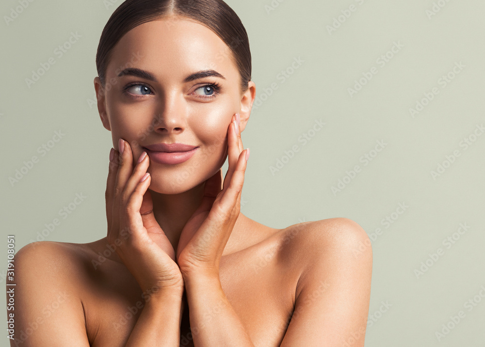 Healthy nails skin hair Woman beauty face healthy skin natural make up Healthy nails skin hair Woman beauty face healthy skin natural make up