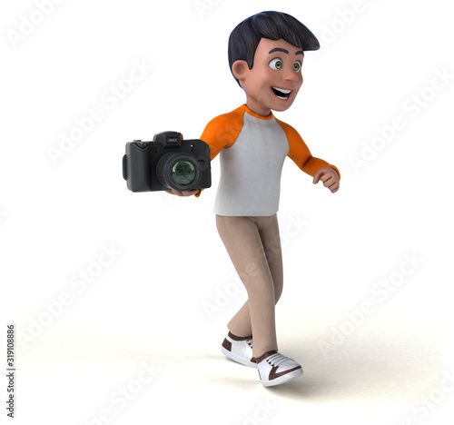 Photography Fun 3D cartoon Asian teenager .