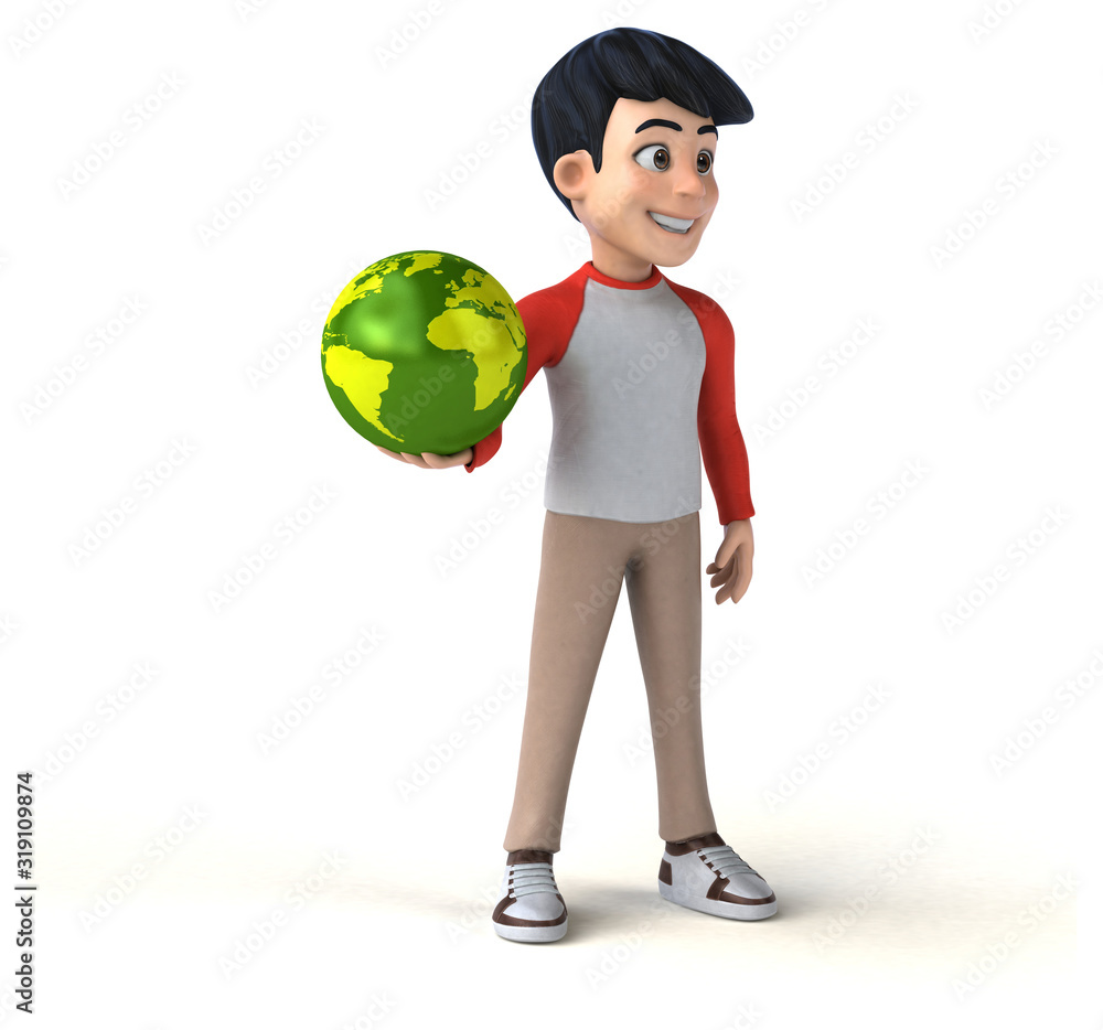 Fun 3D Asian teenager with a manga style Fun 3D Asian teenager with a manga style