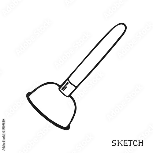 Plunger on a white background in a vector