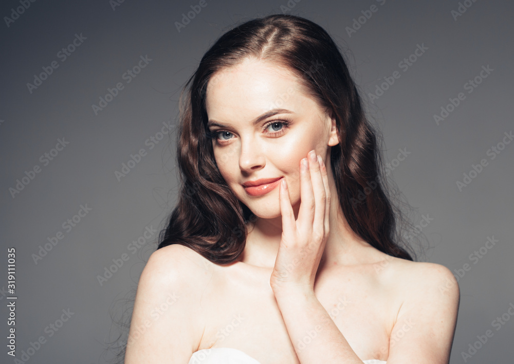 Beautiful woman healthy clean skin cosmetic concept long hair Beautiful woman healthy clean skin cosmetic concept long hair