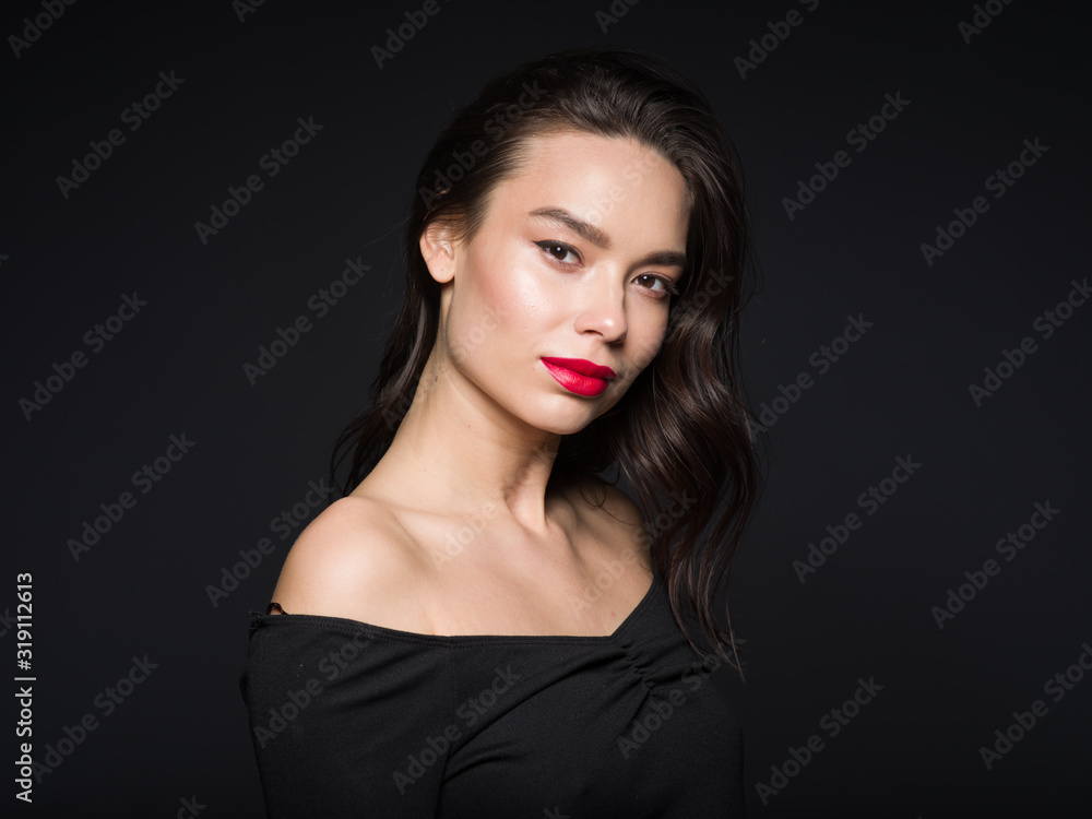 Asia woman beautyredlipstick black hair Asia woman beautyredlipstick black hair