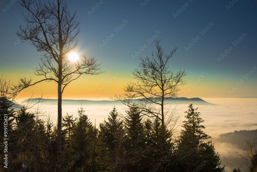 Fototapeta premium Blick vom Aussichtspunkt Zuflucht oberhalt von Oppenau im Schwarzwald