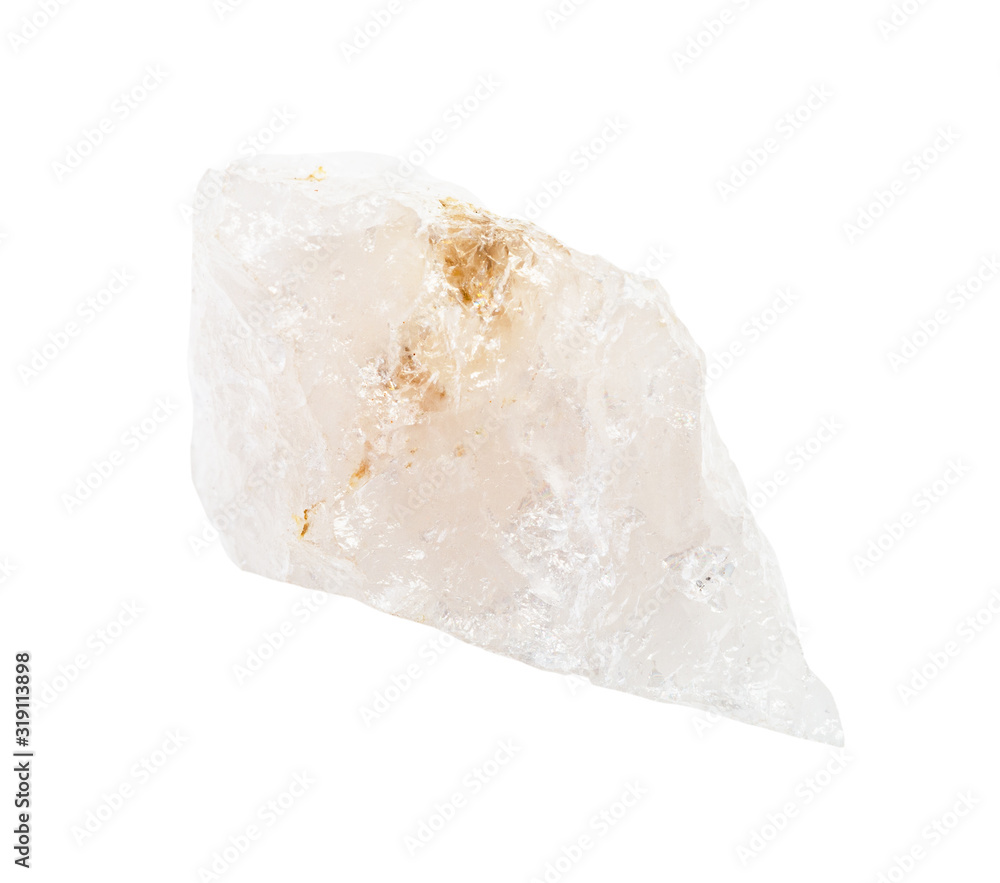 unpolished quartz rock isolated on white unpolished quartz rock isolated on white