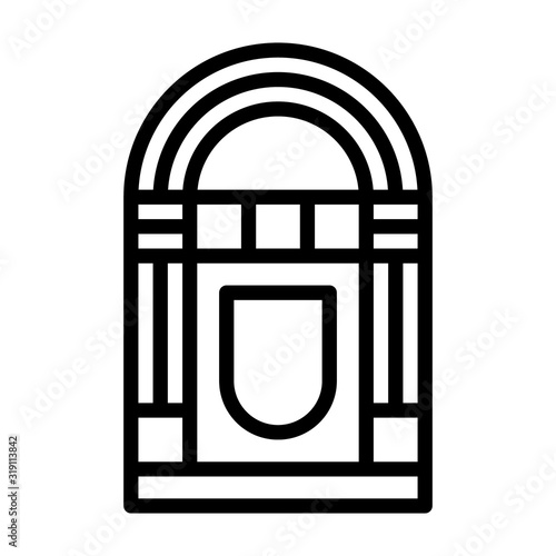 Vintage music jukebox line art vector icon for apps and websites