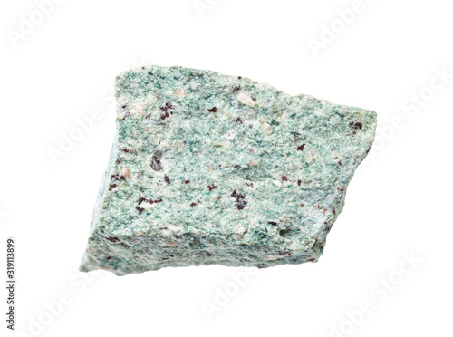 unpolished Trachyte rock isolated on white photo