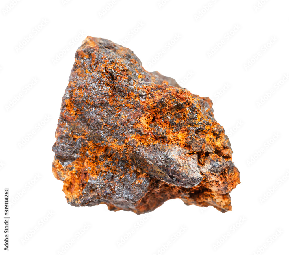 unpolished rusty Hematite rock (iron ore) isolated unpolished rusty Hematite rock (iron ore) isolated
