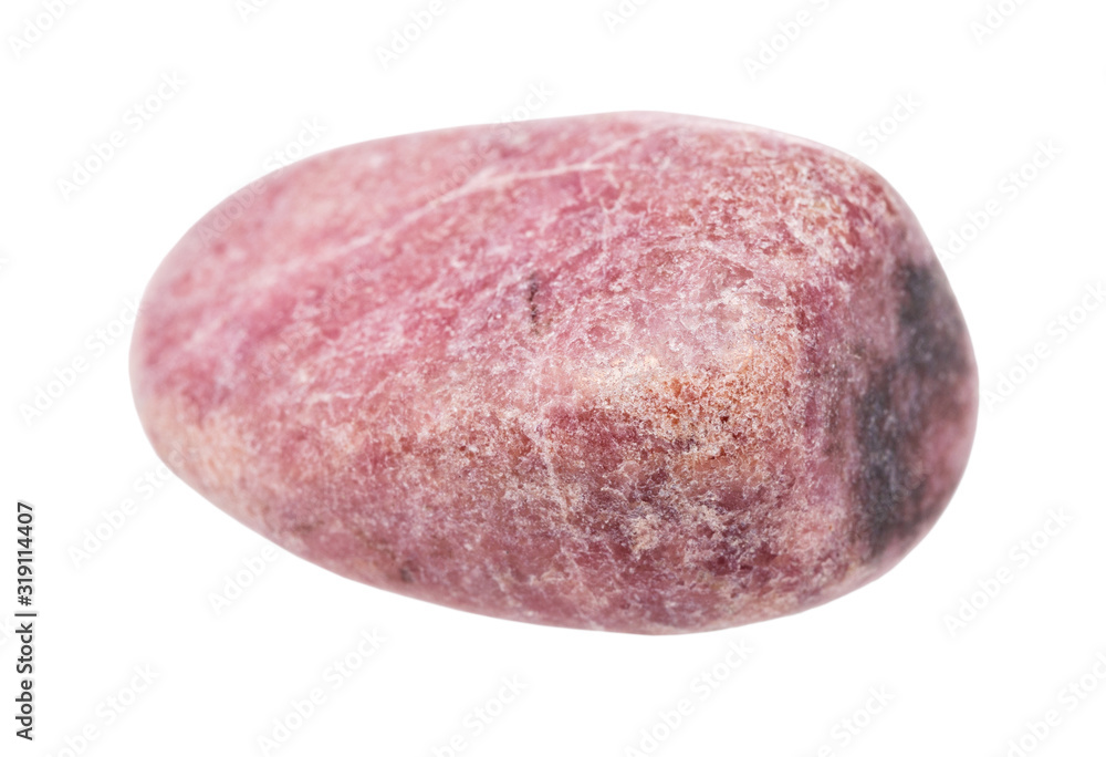 polished Rhodonite gemstone isolated on white polished Rhodonite gemstone isolated on white
